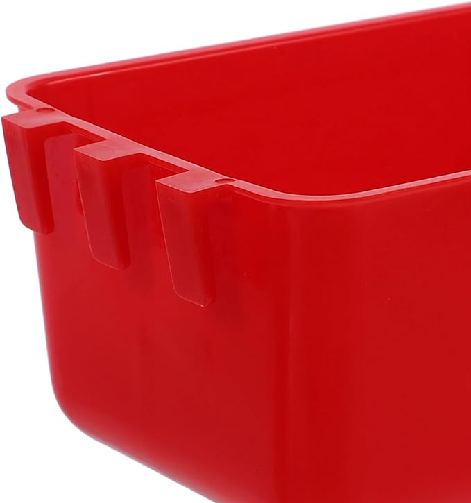 SUPVOX 8pcs Red Bird Cage Cups Feeding Bowls Indoor Bird Feeder Watering Supplies 12.5x9.5x6cm for Parrot Cockatiel Small