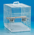 Travel and Vet Bird Parrot Beaks Proof Metal Cage Carrier Easy Foldable Clean with Stainless Bowls and Wooden Stand Perch