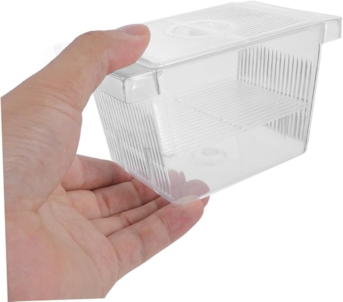 Happyyami 4pcs Floating Fish Breeding Box Plastic Separator Incubator Dual-Layer Betta Fry Hatchery Isolation Case Aquarium Fish Tank Accessory for Aquarium Breeding