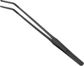 Reptile Feeding Tongs, Stainless Steel Lizard Feeding Tongs, Aquarium Curved Feeding Tweezers for Reptiles with Rubber Tip, Terrarium Feeding Tongs for Gecko, 10.63" Length, Black