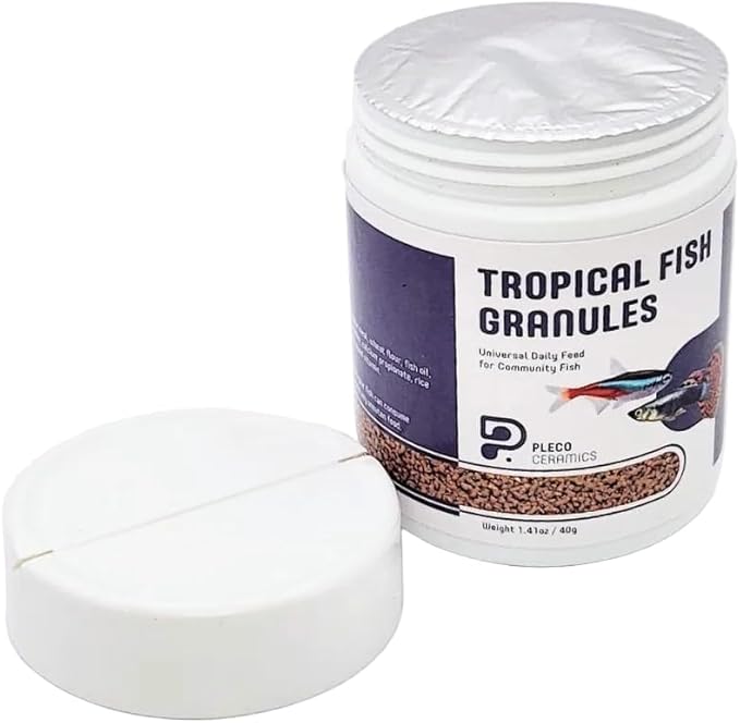 Plecoceramics Tropical Fish Granules Daily Community Fish Food for Aquarium Fish – Balanced Nutrition for Tropical Fish, Easy-to-Eat Sinking Granules (1.41 oz / 40 g)