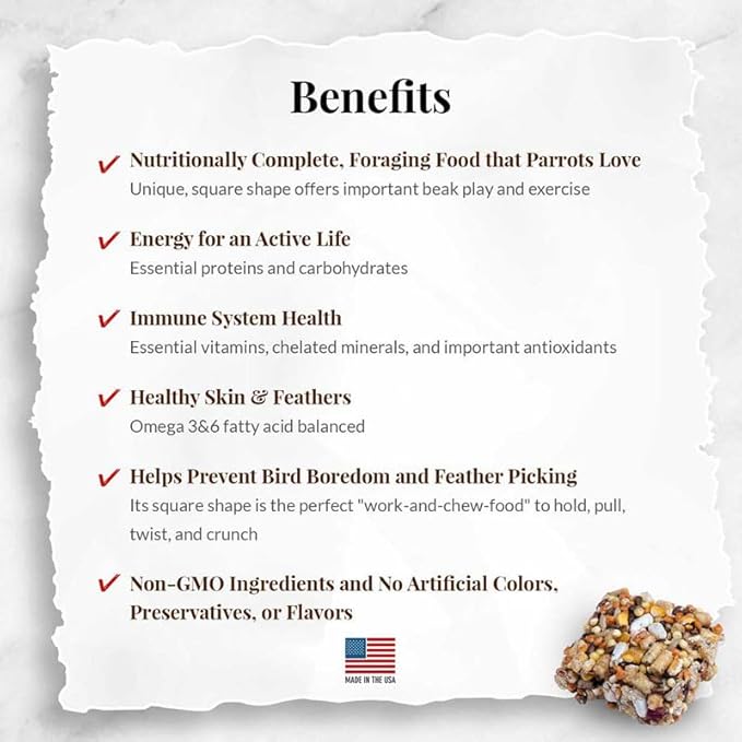 LAFEBER'S Fruit Delight Avi-Cakes Pet Bird Food, Made with Non-GMO and Human-Grade Ingredients, for Parrots (8 oz Pack of 2)