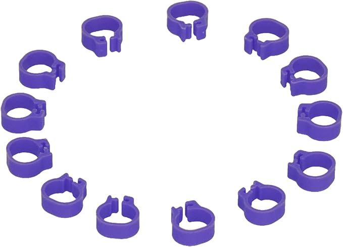 Fydun 100PCS S Leg Rings, 8mm Pigeons Identification Poultry Plastic Bird Foot Clip Pool Vacuum Hoses Bands No Words SuppliesOrange Health Supplies Band for Identify Orange (Purple)