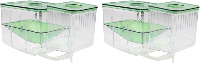 DOITOOL Fish Breeding Box for Aquarium Transparent Isolation Tank with Fine Mesh Sieve for Baby Fish Separator and Guppy Fry Hatchery Compact 2-Pack for Home Aquarium