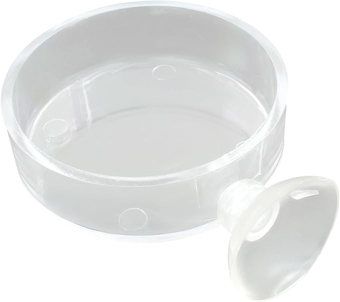 Aquarium Shrimp Feeding Dish with Suction Cup， Clear Fish Food Bowl Tray Aquarium Tank Accessories