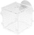 Mobestech Acrylic Fish Breeding Box with Divider 8x8x8.8cm Aquarium Fish Isolation Case Breeder Container for Betta Fry Shrimp Hatchery