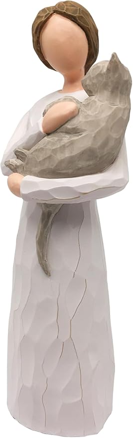 FRUMOASA Cat Memorial Gifts, Loss of Cat Sympathy Gifts for Cat Mom, Pet Cat Remembrance Gifts, Collectible Hand-Painted Cat Angel Figurine Statue for Cat Lovers in Memory of Passing Away Cat
