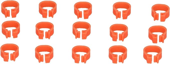 Fydun 100PCS S Leg Rings, 8mm Pigeons Identification Poultry Plastic Bird Foot Clip Pool Vacuum Hoses Bands No Words SuppliesOrange Health Supplies Band for Identify Orange (Orange)