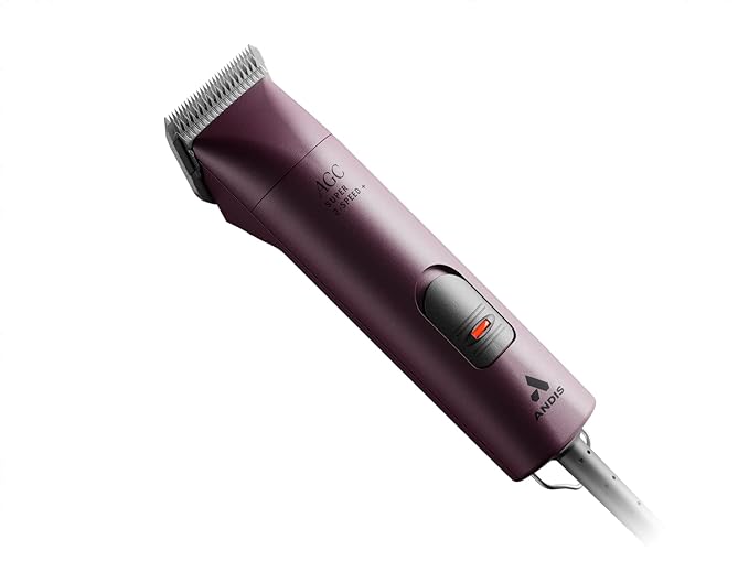 Andis Professional UltraEdge Super 2-Speed Detachable Blade Dog/Pet Clipper, Rotary Motor with Shatter-Proof Housing, Runs Calm & Silent, 14-feet Cord, for All Dog Coats & Breeds, 120 Volts, Burgundy