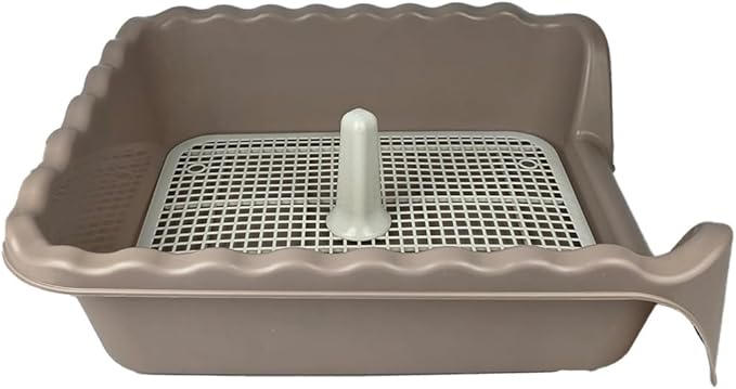 Lutema Indoor/Outdoor Training Dog Potty Tray for Small and Medium Puppies Litter Boxes in (Beige)