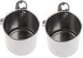 Toyvian 2pcs Stainless Steel Parrot Bird Feeder Water Bowl Large Clamp Cup Portable Cage Food Holder for Pet Birds Feeding and Watering Supplies