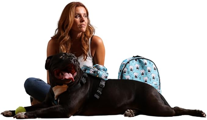 PawLook Dog Backpack to Wear with Chest Harness Self Carrier dogbag with Additional Pocket for Poop Bag Anti Slip Stylish Dog Bag for Your pet Street Smart Serie Pawsup Cute Small