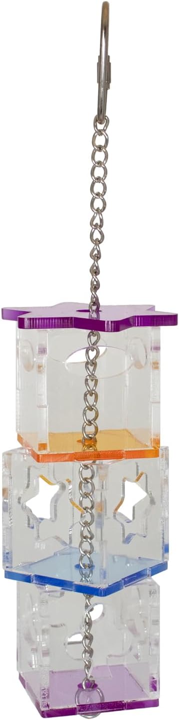 Super Bird Creations SB1206 Foraging Cubes Bird Toy - Interactive Bird Toy for Foraging Fun & Mental Stimulation - Parrots Ringnecks Medium Conures - Fillable with Treats - Ideal for Medium Bird Size