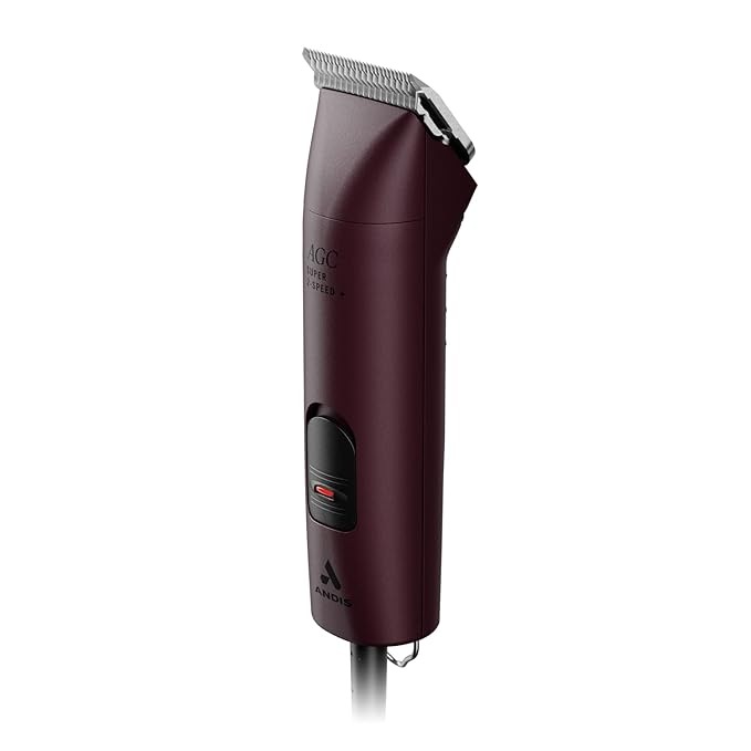 Andis Professional UltraEdge Super 2-Speed Detachable Blade Dog/Pet Clipper, Rotary Motor with Shatter-Proof Housing, Runs Calm & Silent, 14-feet Cord, for All Dog Coats & Breeds, 120 Volts, Burgundy
