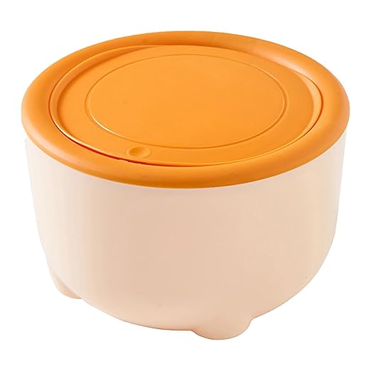 Cat Litter Trash Can Pet Garbage Bin Sturdy Portable Trash Bin Wastebasket with Press Type Lid Pet Accessories, Yellow