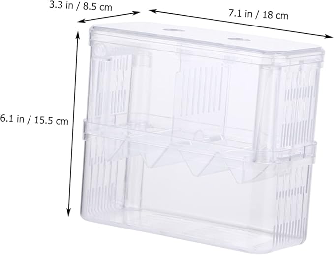 HANABASS Transparent Double Functional Hatching Box for Betta Fish Multi Purpose Fish Breeding Tank with High Survival Rate Easy to Clean Durable Design for Aquatic Habitats
