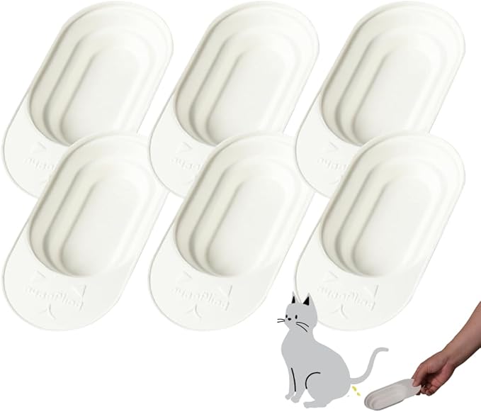 Pet Urine Collection - Cat Urine Sample Tray (6-Pack) Disposable Paper Clean Catch for Cats & Small Dogs - Midstream Slide-Under - No Special Litter Required - Made in Japan