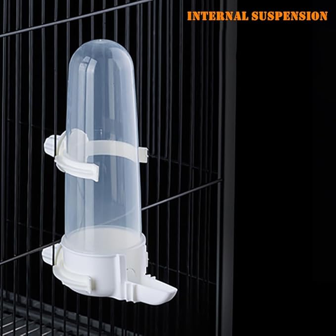 Pet Bird Waterer - 8.45 Fl Oz Automatic Parrot Water Feeder, Suspended Bird Cage Dispenser for Parakeet, Budgie, Cockatiel, Lovebirds, Canary (2Pcs)