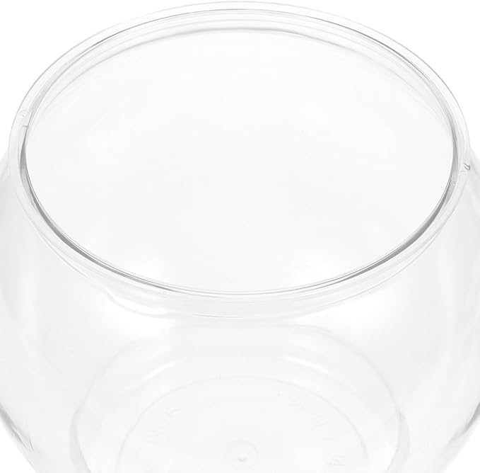 Desktop Fish Tank Clear Plastic Fish Bowl Small Household Tank 5.90X5.90X5.11In Office Desk Aquarium Decor