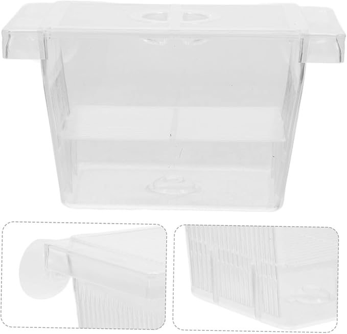 GANAZONO 4pcs Double-Layer Fish Fry Incubator Box Self-Floating Aquarium Breeding Box for Fish Tank Nursery and Isolation of Betta