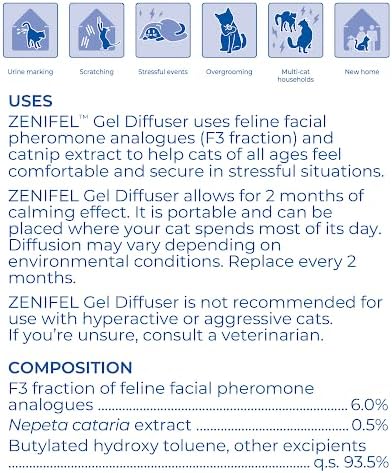 Virbac ZENIFEL™ Gel Diffuser | Managing Stress-Related Behaviors in Kittens & Cats - No Electricity Needed - Lasts Up to 2 Months