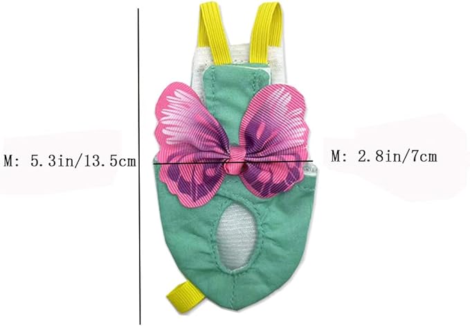 2 Pcs Bird Diaper Harness Flight Suit with Waterproof Liner Pet Bird Nappy Clothes with Flying Leash Rope Protective Parrot Diaper Suit (2 Pcs Multi, Medium)