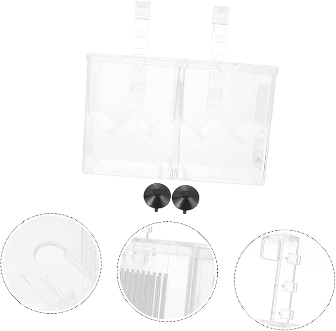 YARNOW 1pc Fish Tank Hatching Incubator Dual Isolation Box for Breeding Fish Plastic Aquarium Accessory Hook Mode for Guppies Shrimp