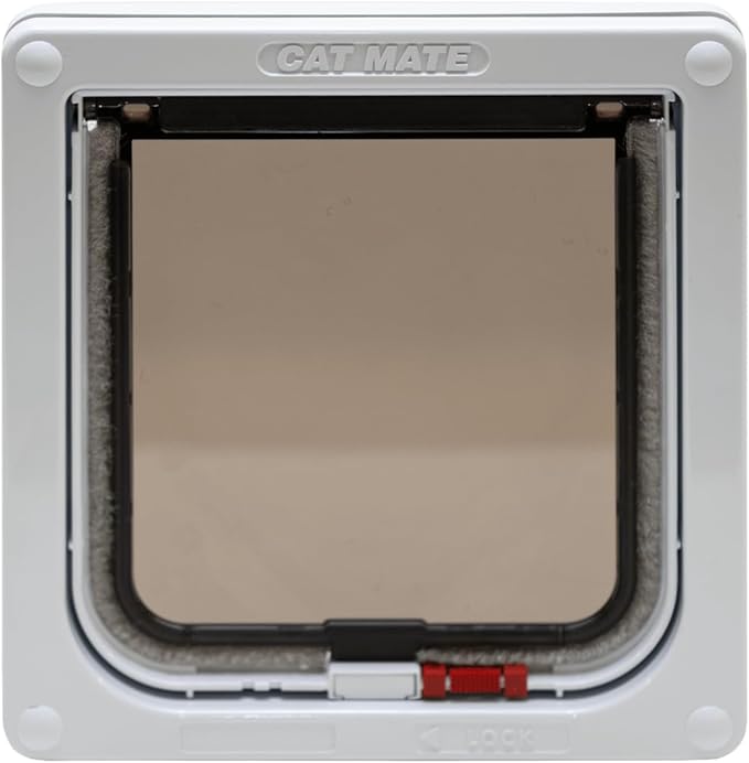 Cat Mate 2-Way-Locking Cat Flap (304) - Secure Lockable Door for Small to Medium Sized Cats, Easy to Install and Use, for Screen, UPVC and Wood, White
