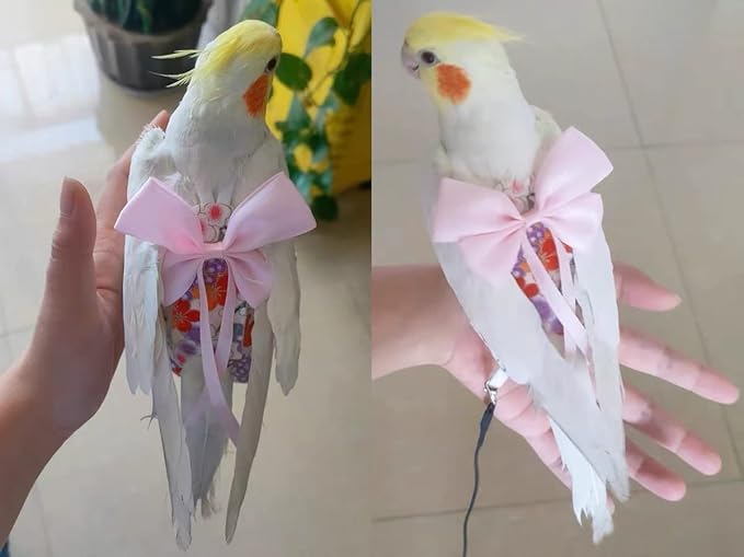 Bird & Parrot Diapers - Flight Suit Liners for Monk Parakeets, Cockatiels (Small, Pink)