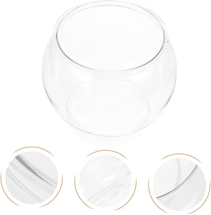 BESPORTBLE Tabletop Fish Tank Globe - Shatterproof Transparent Plastic Fish Bowl for Betta, Goldfish, and Turtles - 5.90 X 5.90 X 5.11 Inch, Ideal for Office and Home Decor