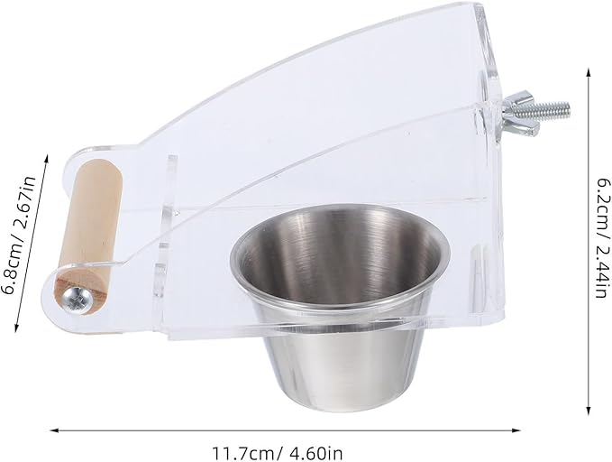 Toyvian Automatic Bird Feeder No-Spill Parrot Feeder Cup Small Size Bird Food Container for Cage Feeding Parakeet Dispenser and Watering Supplies