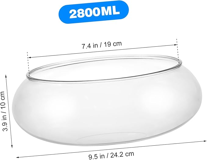 NUOBESTY Glass Fish Bowl Vase, Wide Mouth Vase Round Terrarium Hydroponic Planter Floral Mini Fish Tank Aquarium Candy Dish for Table Centerpiece 2800ml