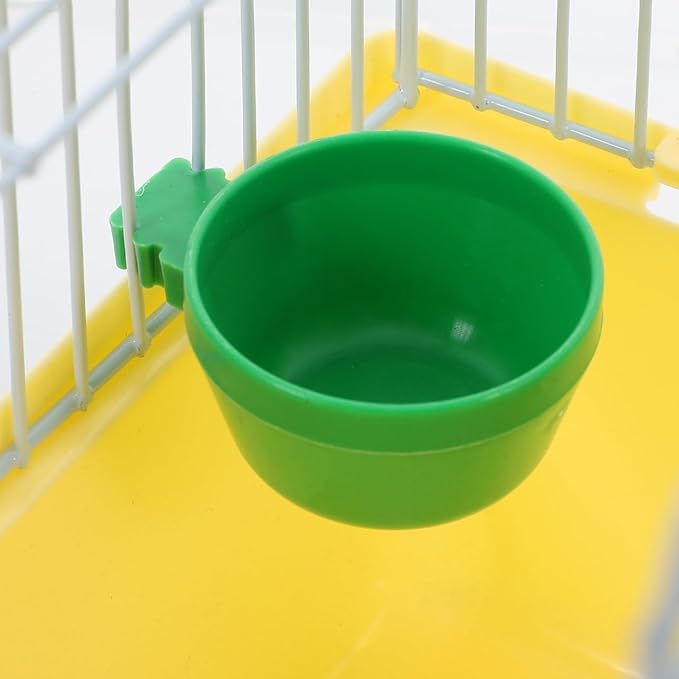 Garneck Small Bird Travel Cage: Portable Parakeet Carrier with Food and Water Box 9.2 Inch Animals Cage for Cockatiels Parrot - Easy to Carry for Short Trip, Daily Outing