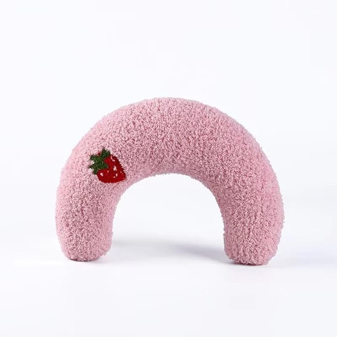 Calming Pillow for Dogs, Soft Dog Bed Pillows Pet Neck Pillow, Dog Calming Pillows for Small Dogs Ultra Soft Fluffy Pet Calming Toy Half Donut Cuddler (F)