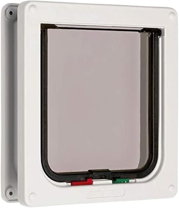 Cat Mate 4-Way-Locking Cat Flap with Door Liner to 2" (235) - Secure Lockable Door for Small to Medium Sized Cats, for UPVC, Wood and Wall, White