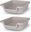 Dog Litter Box, Gray Color, Small Size, Durable & Pet Safe Puppy Litter Box, Indoor Open Top Entry Dog Litter Pan, Comfortable for Dogs, Great for Small Dogs up to 6 lbs (2 Pack)
