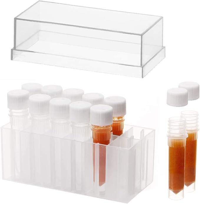 Aquarium Baby Brine Shrimp Dispense Storage Container Collection Tubes Kit for Brine Shrimp Hatchery 12 x 1.5ml
