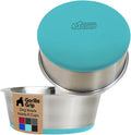 GORILLA GRIP Set of 2 Dog Bowls, Holds 6 Cups (48 fl oz), Heavy Duty Metal Food and Water Bowl for Feeding Dogs and Cats, Dishwasher Safe Rust Resistant Stainless Steel, BPA Free Rubber Base Turquoise
