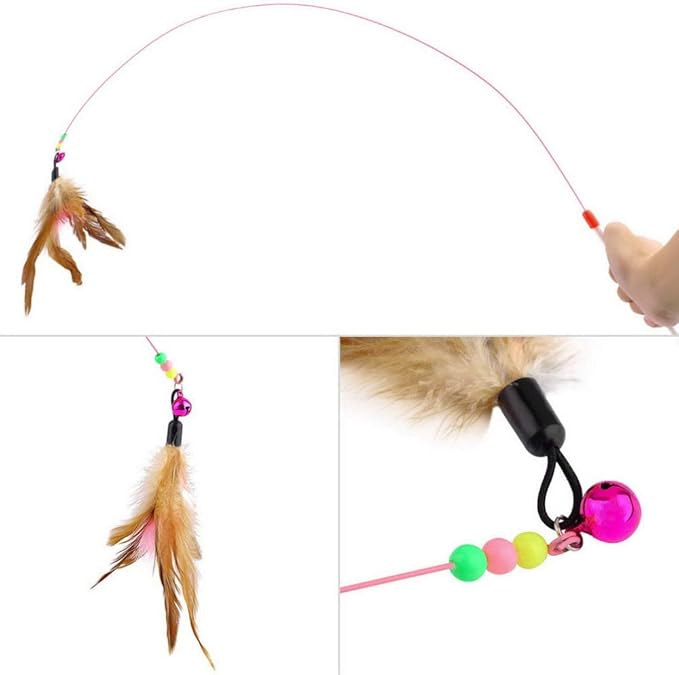 Feline Ruff Premium 3 Way Cat Tunnel. Extra Large 12 Inch Diameter and Extra Long. A Big Collapsible Play Toy. Wide Pet Tunnel Tube for Other Pets Too! (3 Way Two Pack + Teaser Wand!)