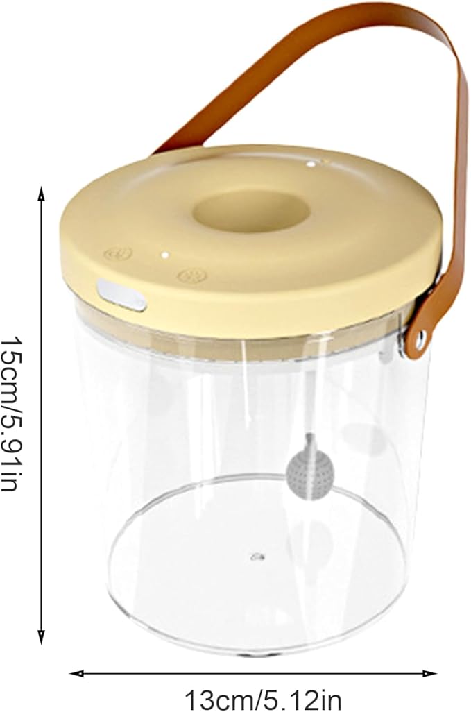 Portable Fish Tank, Lighted Quiet Oxygen Circulation Bowl, 2000mAh Mini Aquarium, Clear Acrylic Aquarium with Filter Pump, Compact Fish Bowl for Reptile Bait Fishing Kids Indoor Outdoor Sensory Play
