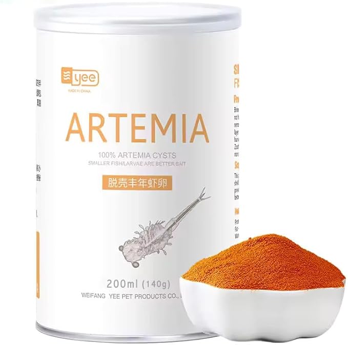 Decapsulated Brine Shrimp Eggs (Non-Hatching) - High Protein Natural Food for Fish, Fry, Corals, Freshwater & Marine Tanks - 100% Natural Artemia Nauplii (4.93 OZ (140 gram))