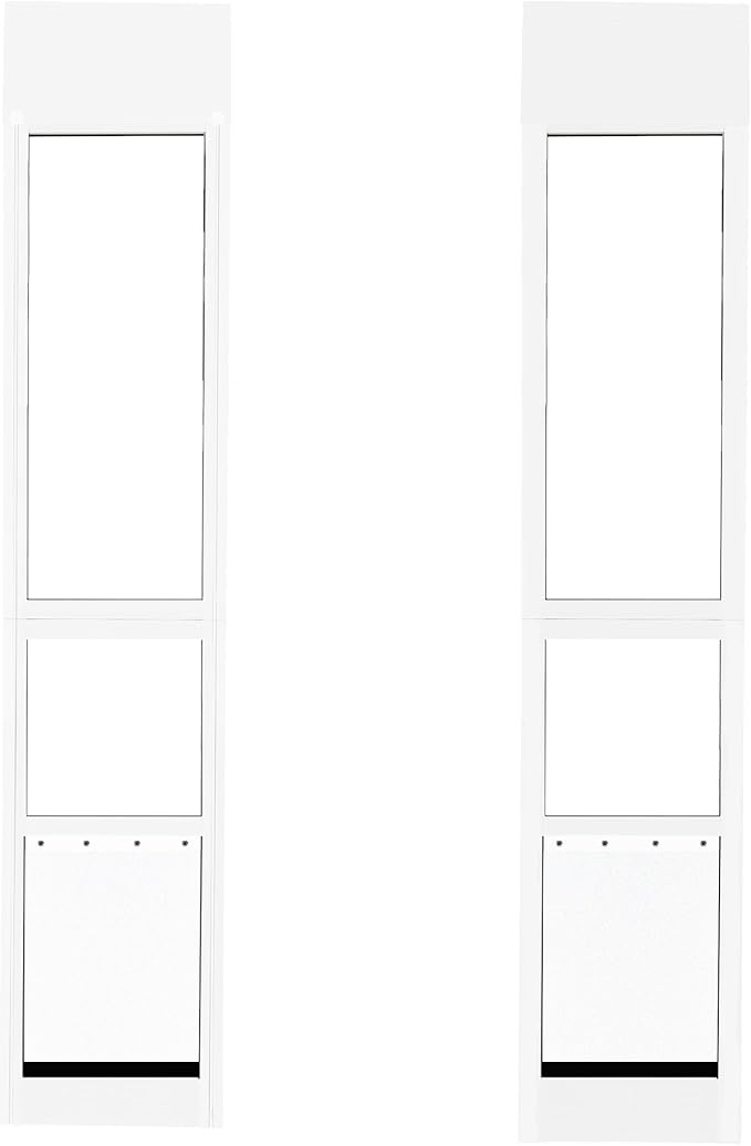 Large Dog Door for Sliding Glass Door,Adjustable 75.9"-81.1" Slider Height,Easy Installation,All-Metal Framed,Aluminum Alloy Thickness 1.2 Millimeters.