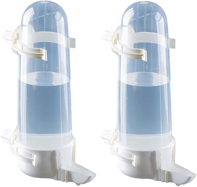 Pet Bird Waterer - 8.45 Fl Oz Automatic Parrot Water Feeder, Suspended Bird Cage Dispenser for Parakeet, Budgie, Cockatiel, Lovebirds, Canary (2Pcs)