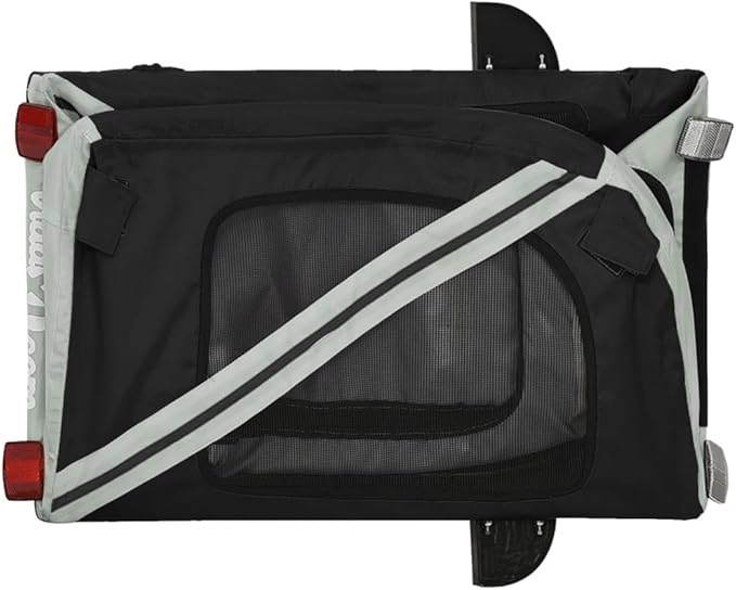 Pet Bike Trailer for Small Dogs, Durable Oxford Fabric with Weatherproof & Scratch-Resistant Design, Zippered Doors and Mesh Windows for Safe Outdoor Rides