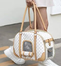 Designer Chewy Dog Carrier Bag | Dog Purse (White, 16" x 8" x 12")