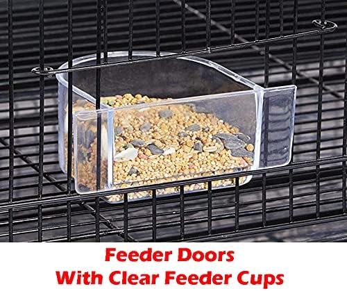 Lot of Breeding Bird Flight Cages for Canary Parakeet Aviaries Budgies Lovebird Finch (24" Black Divider)