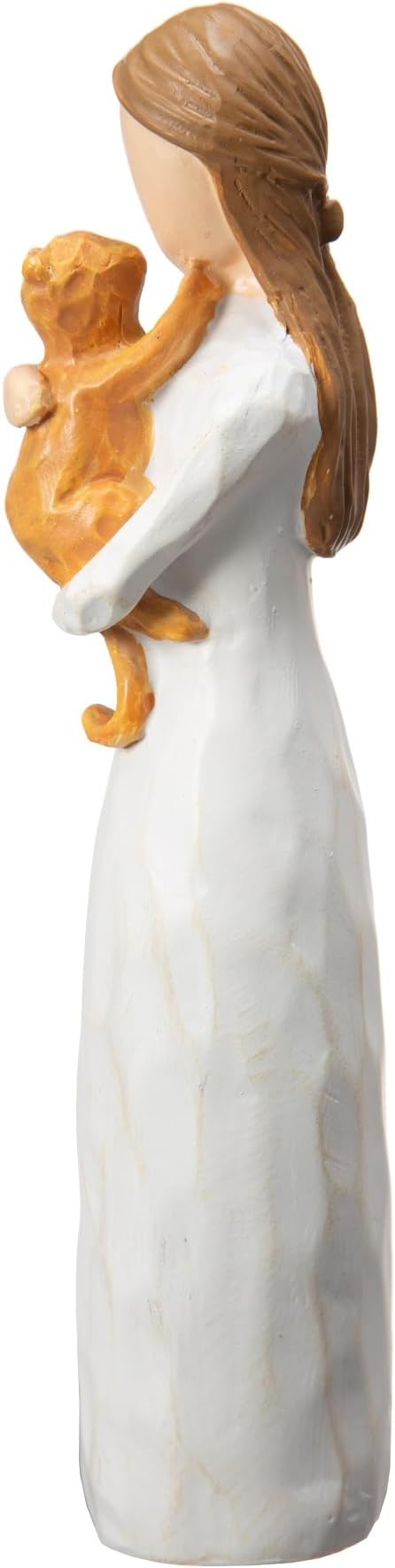 Angel of Friendship Cat Memorial Gifts, Hand-Painted Cat Angel Figurine Statue,Gift to Celebrate Loving Pets and Cat Lovers(Orange)