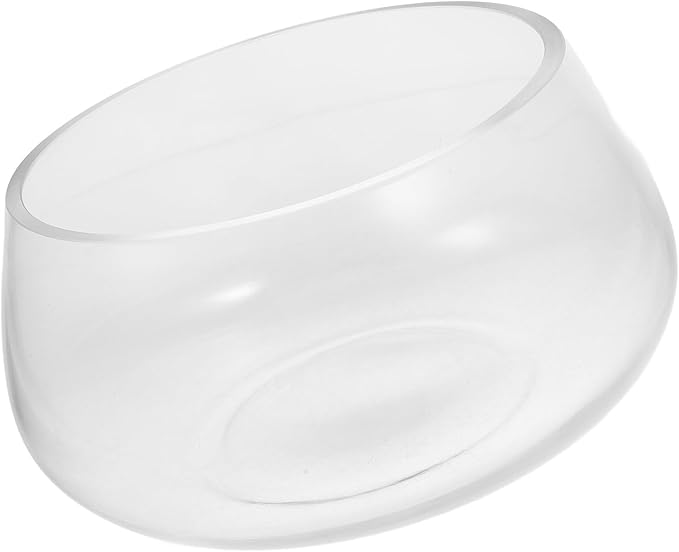 Mikikit Glass Turtle Bowl Fish Tank Thick Small Fish Bowl Hydroponic Planter Desktop Aquarium Suitable for Home Micro Landscape and Aquatic Pets
