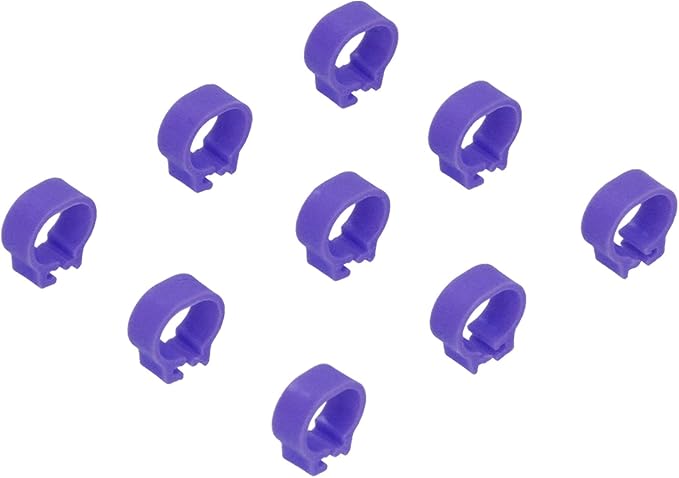 Fydun 100PCS S Leg Rings, 8mm Pigeons Identification Poultry Plastic Bird Foot Clip Pool Vacuum Hoses Bands No Words SuppliesOrange Health Supplies Band for Identify Orange (Purple)