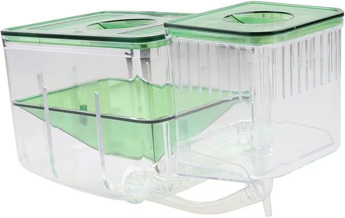 Self Guided Fish Breeding Tank Transparent Acrylic Incubator Box with Isolation Compartments for Aquarium Fry Protection and Juvenile Survival Enhancement
